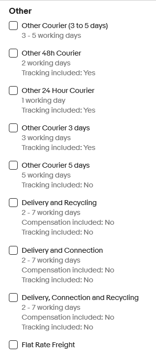 Screenshot - eBay Custom Postage